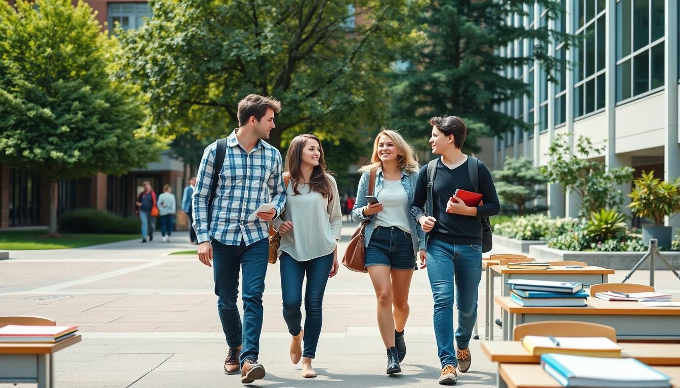 Modern university campus for students